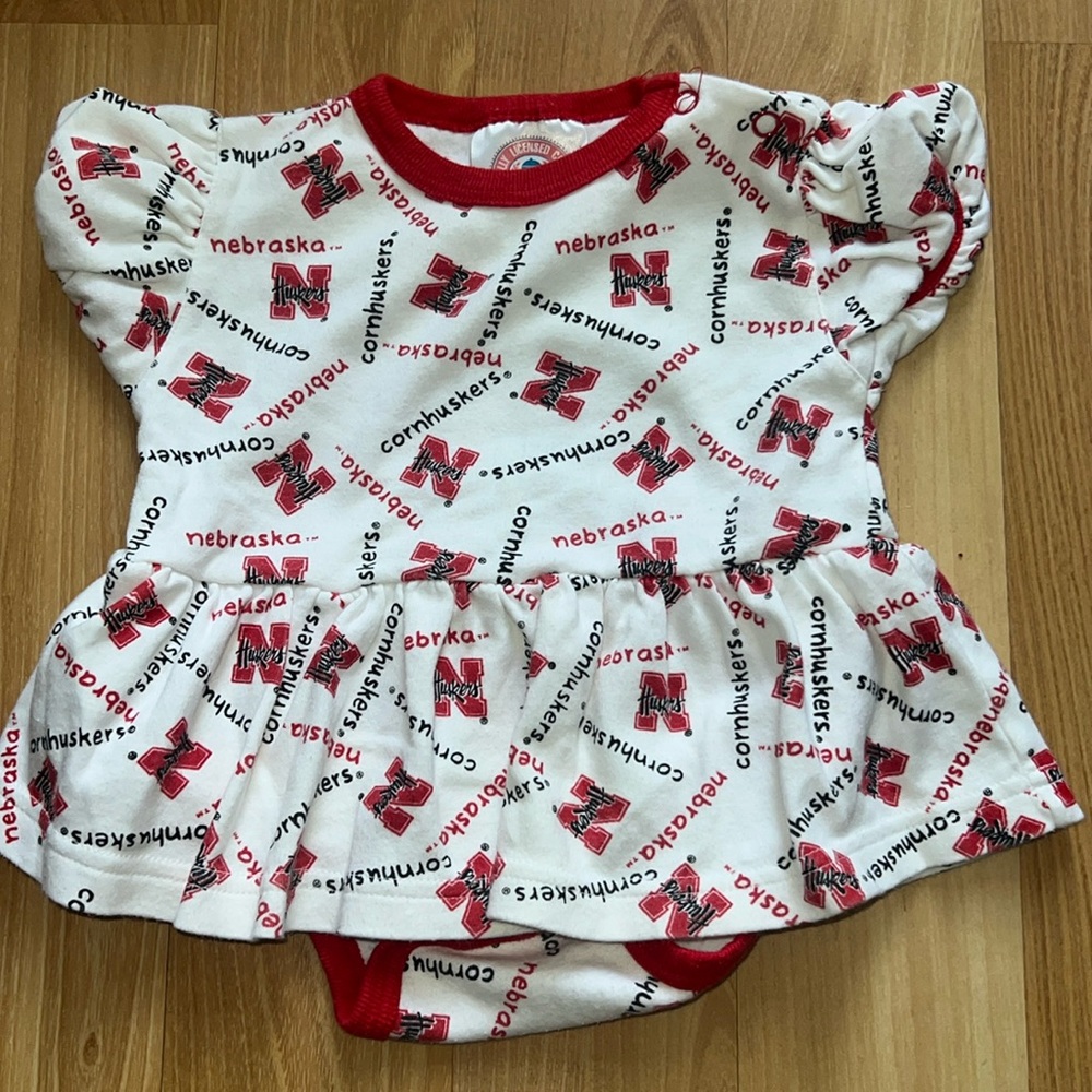 Baby Girl Nebraska Dress onesie Size 6/9 Months